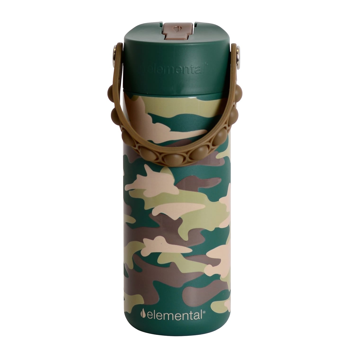 Elemental Core Pop Stainless Steel Water Bottle, 18 Oz., Green Camo