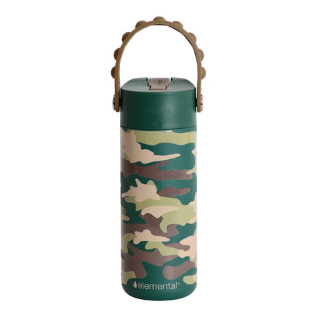 Elemental Core Pop Stainless Steel Water Bottle, 18 Oz., Green Camo