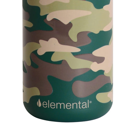 Elemental Core Pop Stainless Steel Water Bottle, 18 Oz., Green Camo