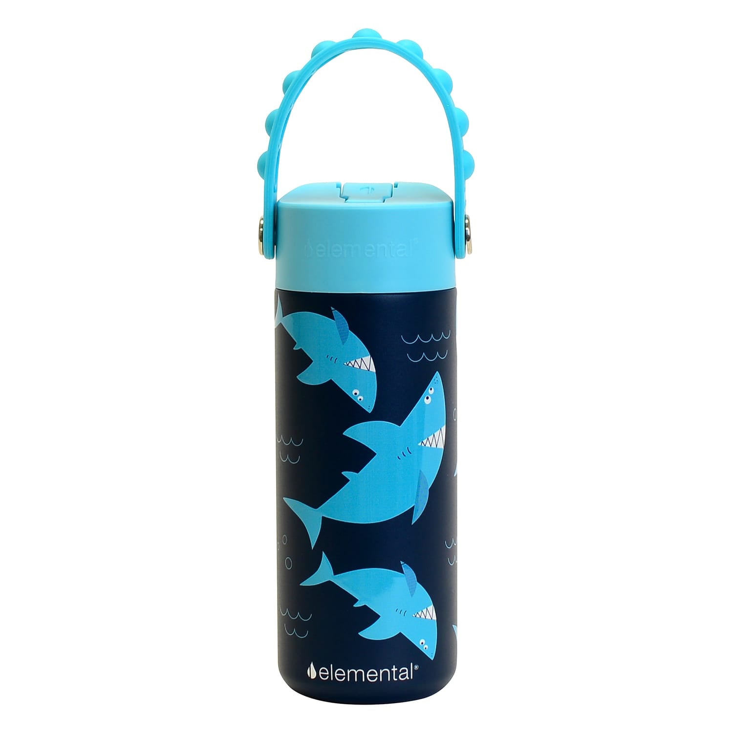 Elemental Core Pop Stainless Steel Water Bottle, 18 Oz., Sharks Ahoy