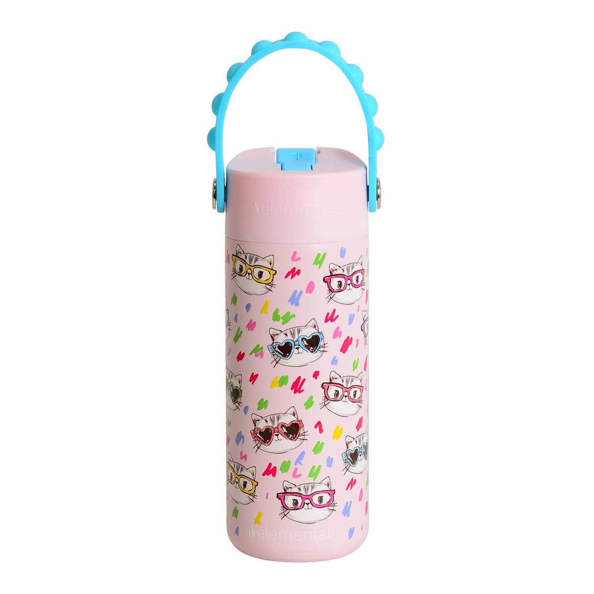 Elemental Core Pop Stainless Steel Water Bottle, 18 Oz., Stylish Cat