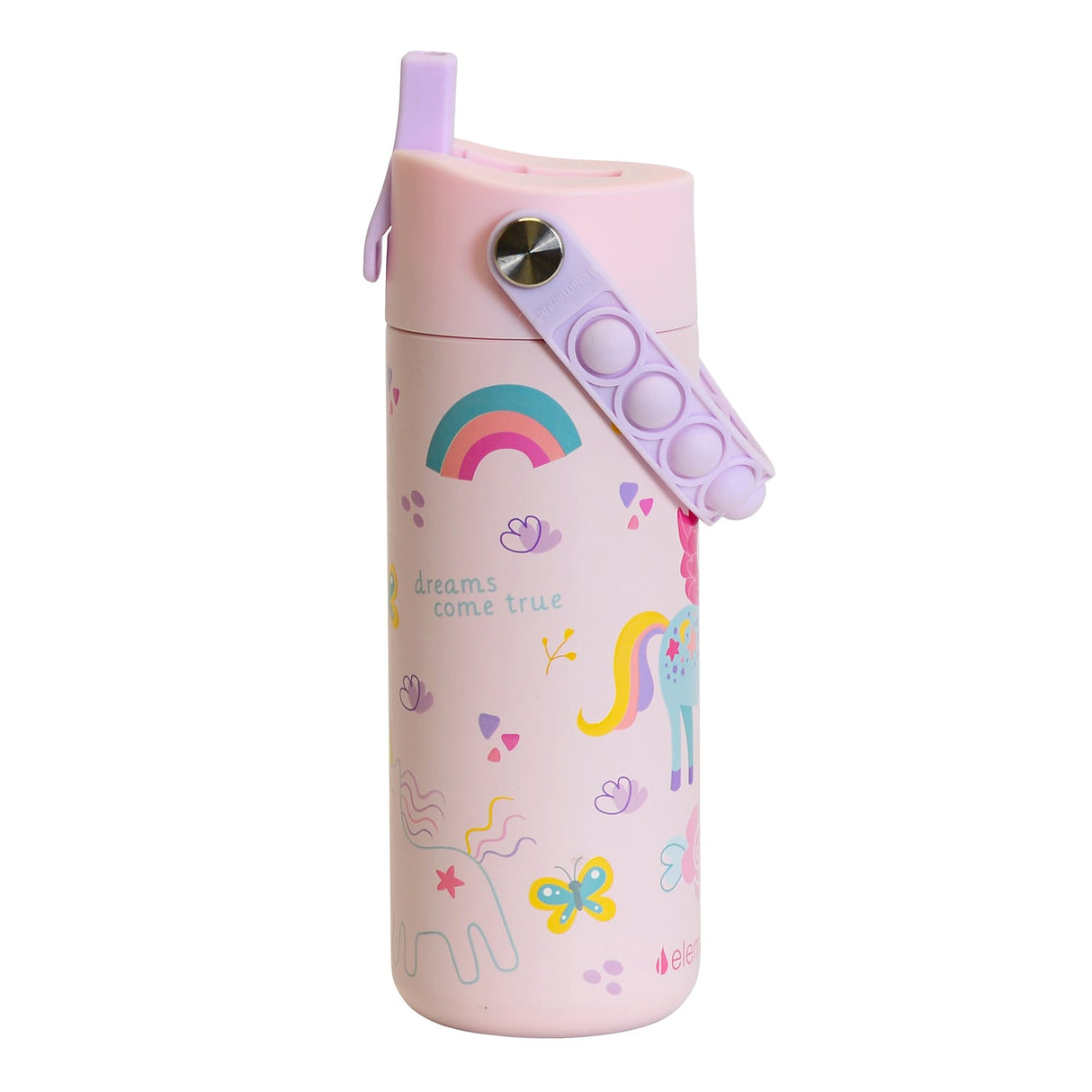 Elemental Core Pop Stainless Steel Water Bottle, 18 Oz., Unicorn Rainbow