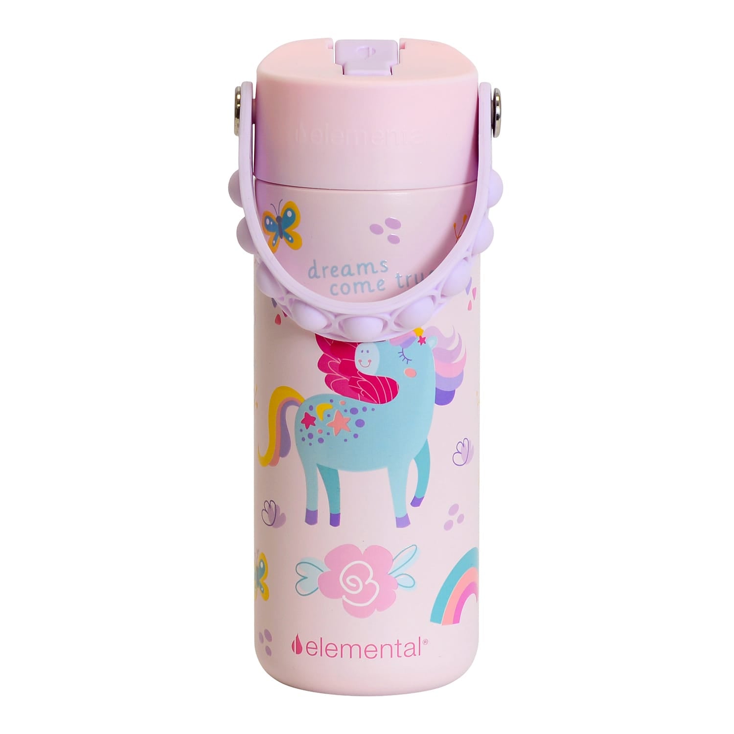 Elemental Core Pop Stainless Steel Water Bottle, 18 Oz., Unicorn Rainbow