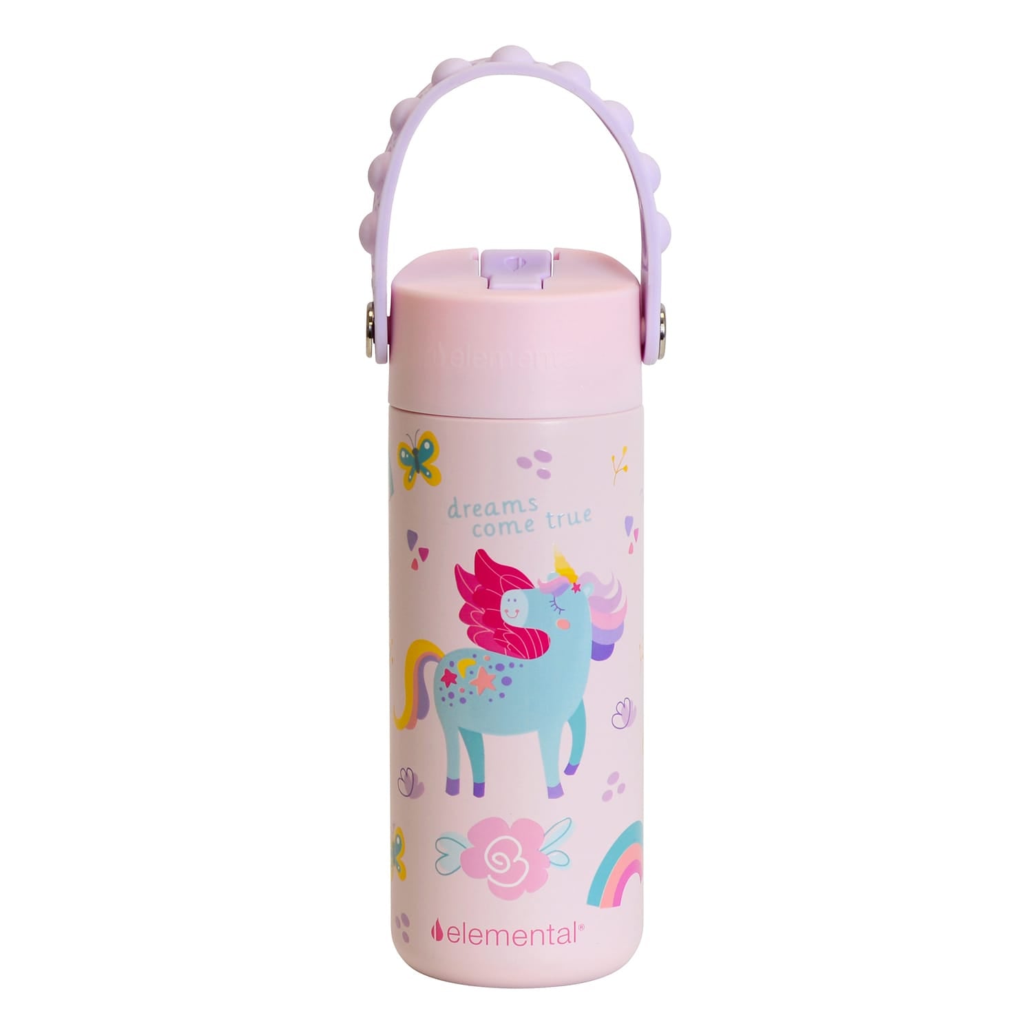 Elemental Core Pop Stainless Steel Water Bottle, 18 Oz., Unicorn Rainbow