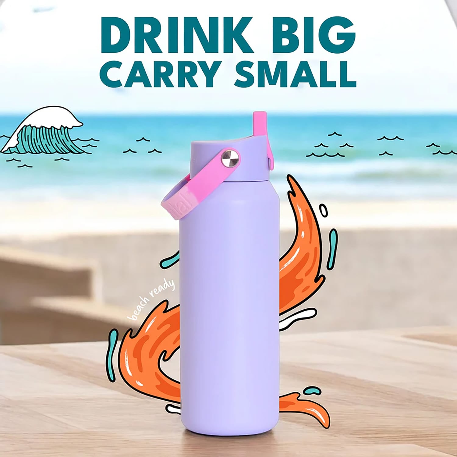 Elemental Core Stainless Steel Water Bottle, 40 Oz., Lilac Tie Dye