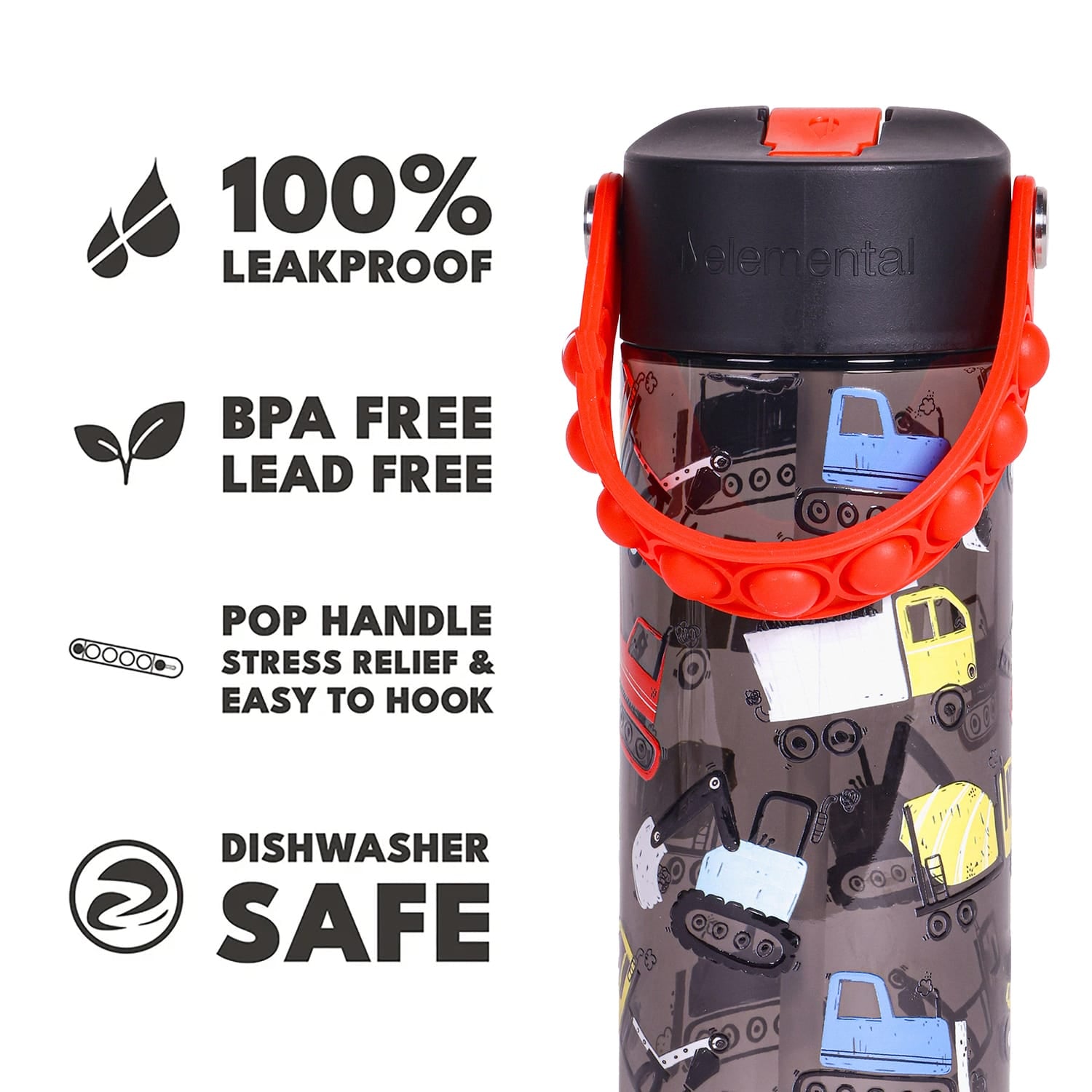 Elemental Splash Pop Tritan Water Bottle, 18 Oz., Construction