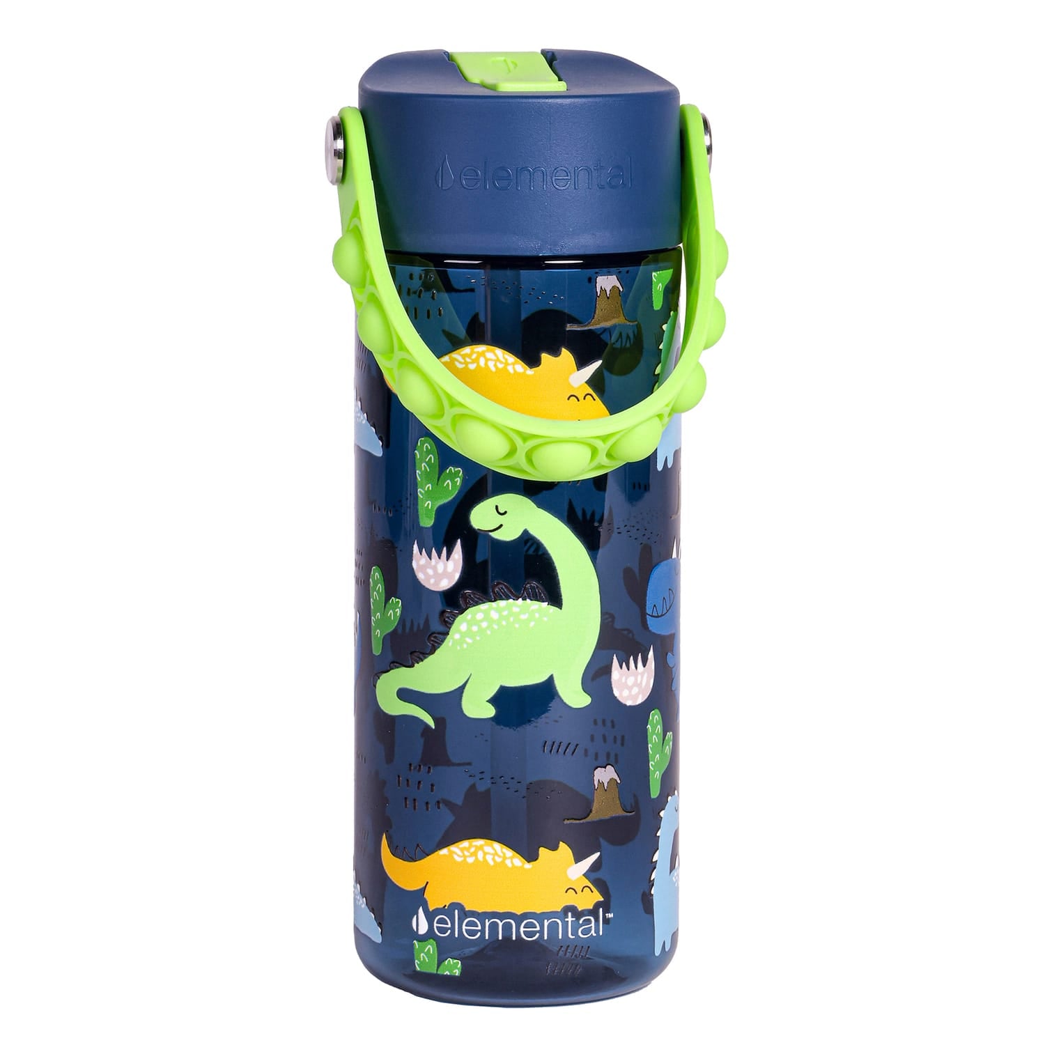 Elemental Splash Pop Tritan Water Bottle, 18 Oz., Dinosaur Navy