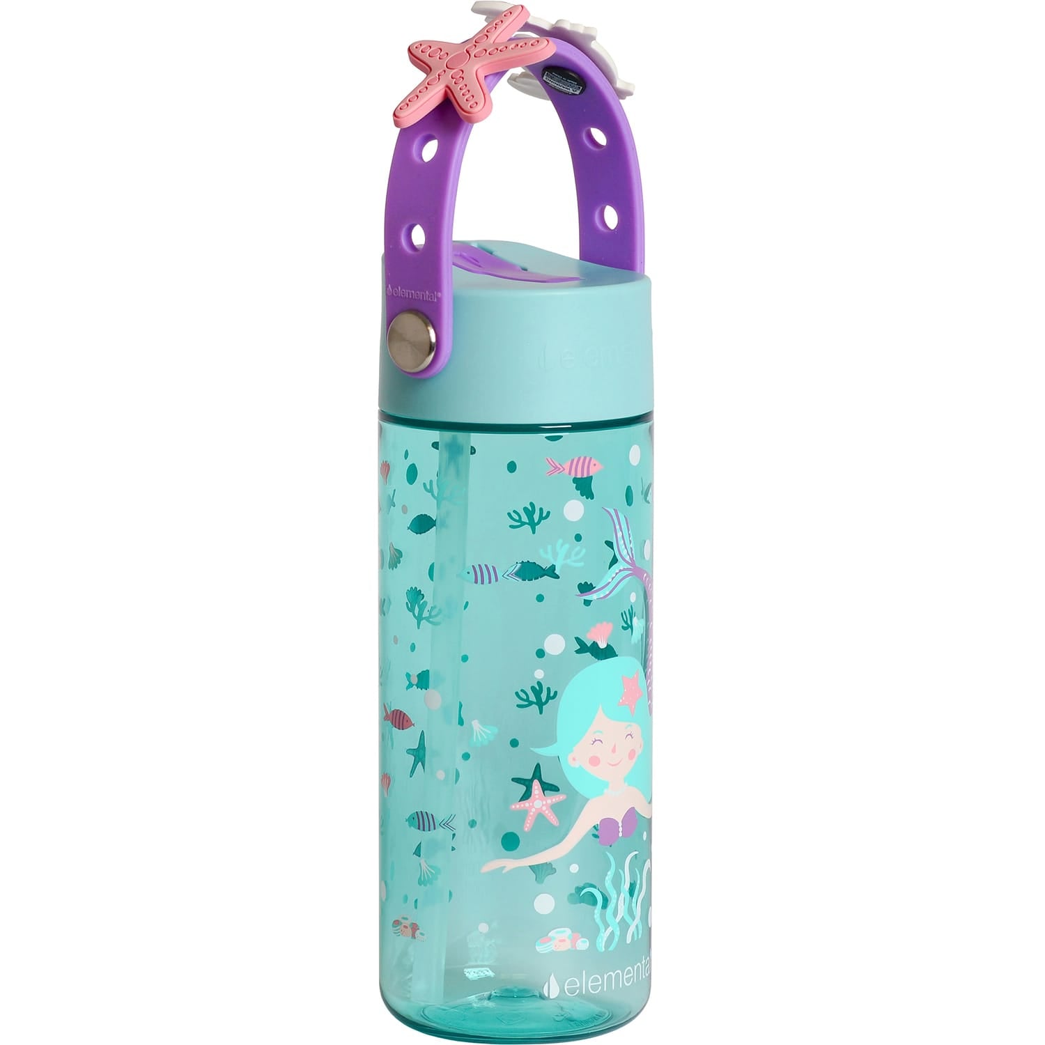 Elemental Splash Charm Tritan Water Bottle, 18 Oz., Mermaid