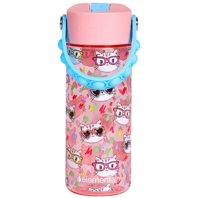 Elemental Splash Pop Tritan Water Bottle, 18 Oz., Stylish Cat