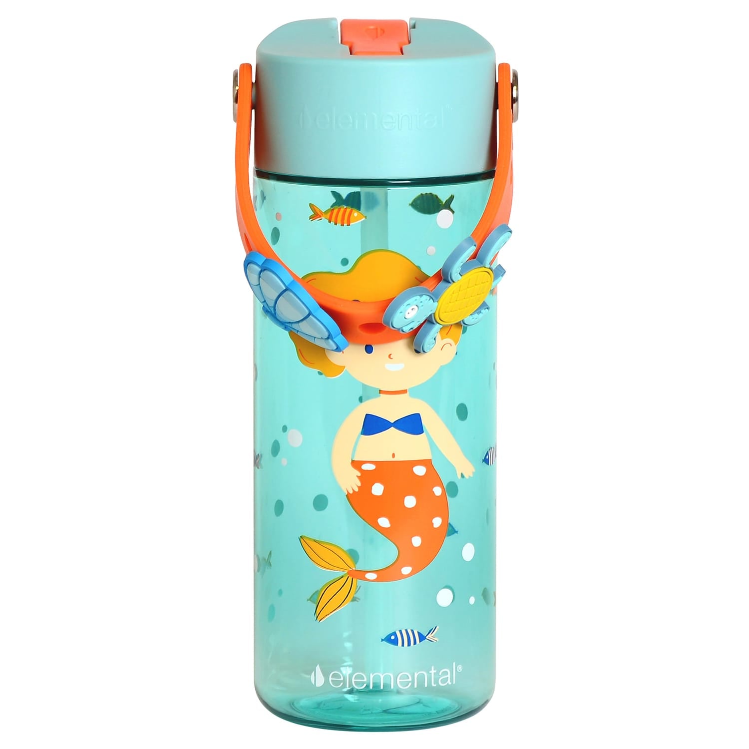 Elemental Splash Charm Tritan Water Bottle, 18 Oz., Sunny Mermaid