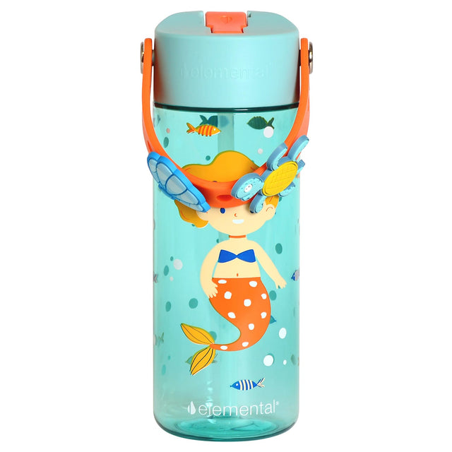 Elemental Splash Charm Tritan Water Bottle, 18 Oz., Sunny Mermaid