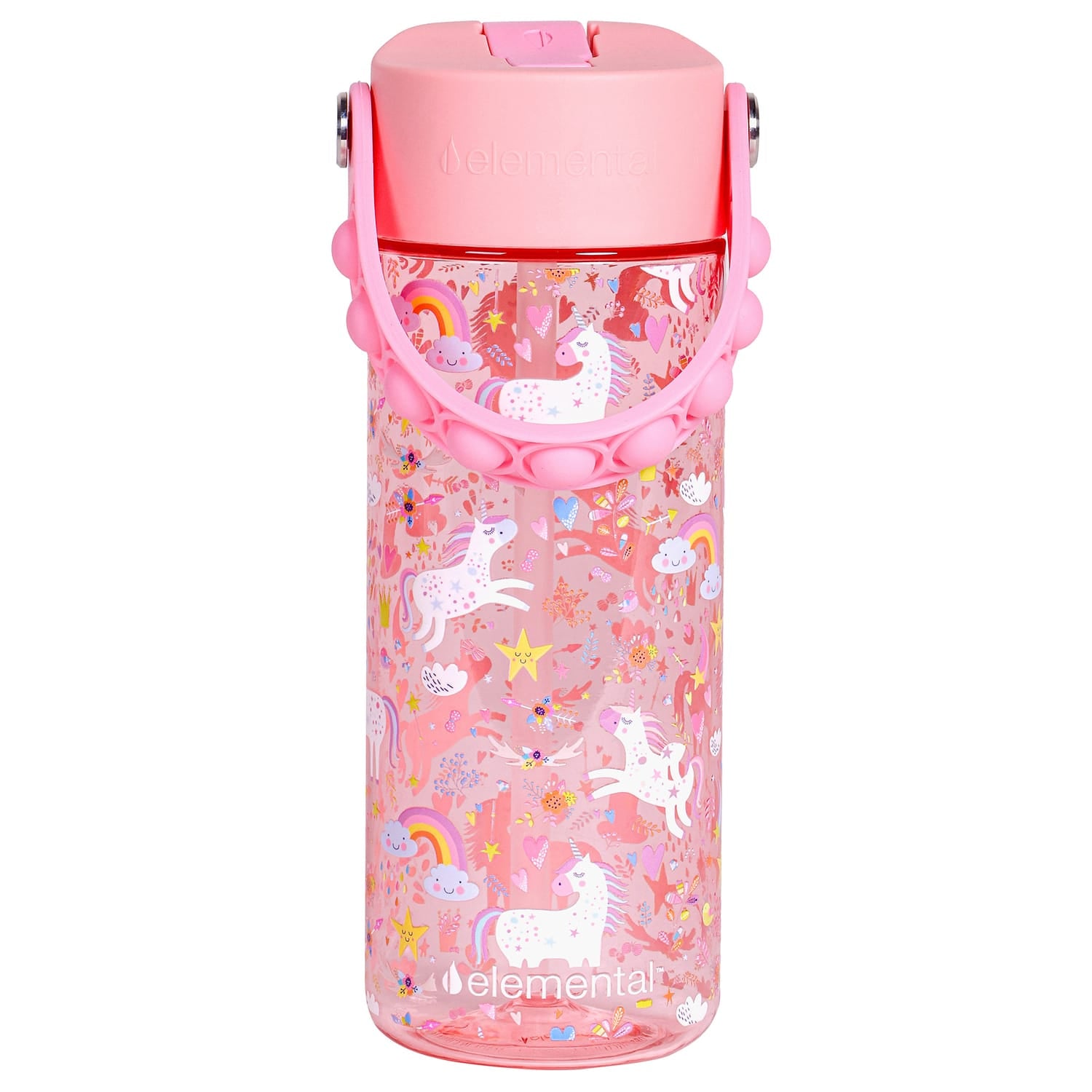 Elemental Splash Pop Tritan Water Bottle, 18 Oz., Pink Unicorn