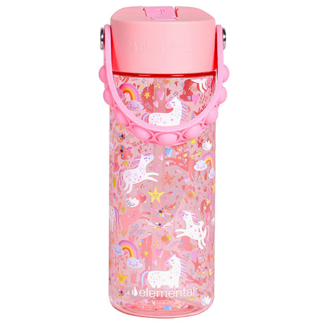 Elemental Splash Pop Tritan Water Bottle, 18 Oz., Pink Unicorn