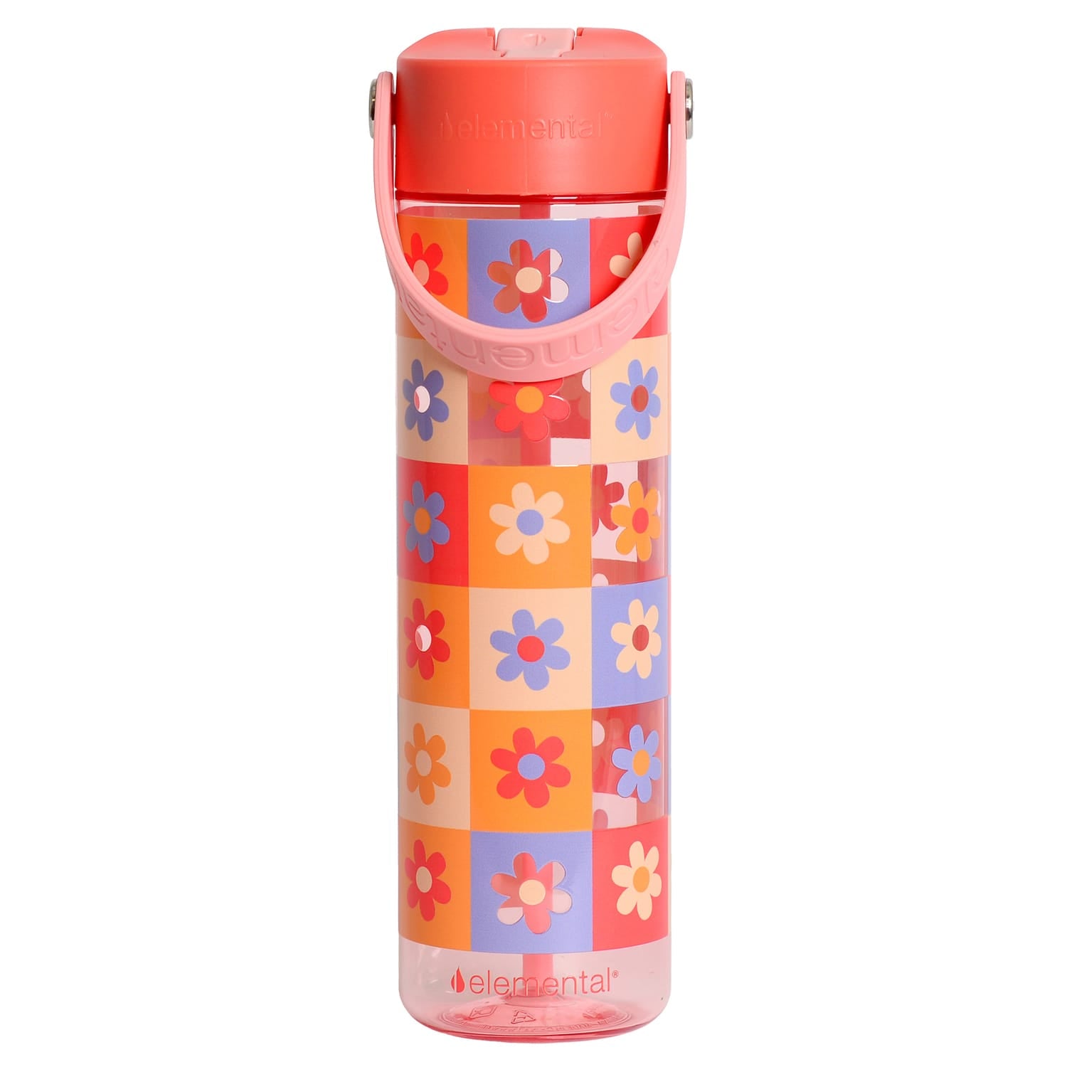 Elemental Splash Tritan Bottle, 26 Oz., Checkered Flowers