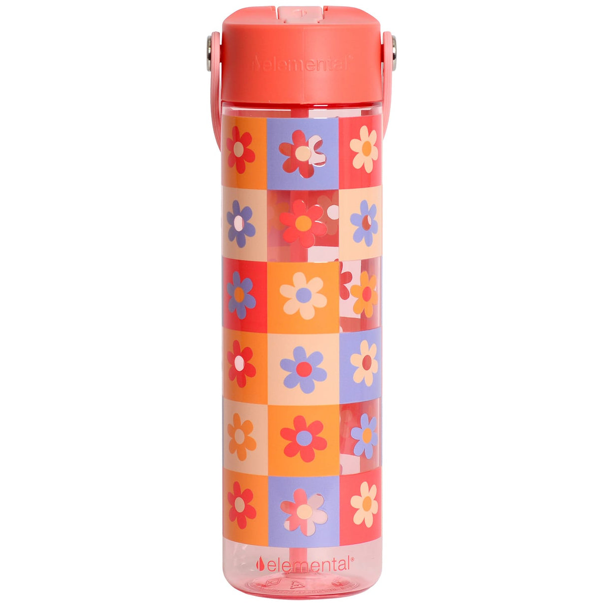 Elemental Splash Tritan Bottle, 26 Oz., Checkered Flowers