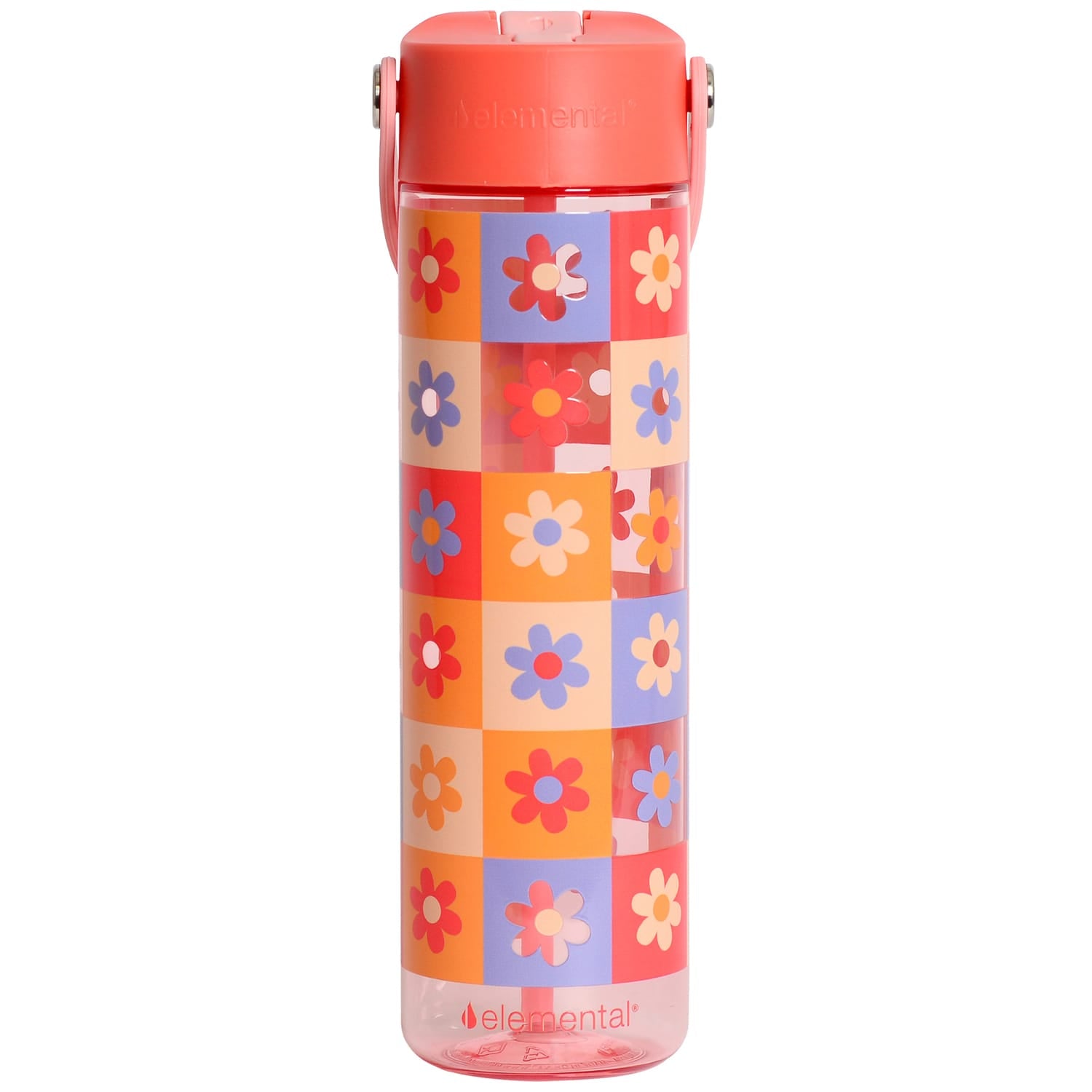 Elemental Splash Tritan Bottle, 26 Oz., Checkered Flowers