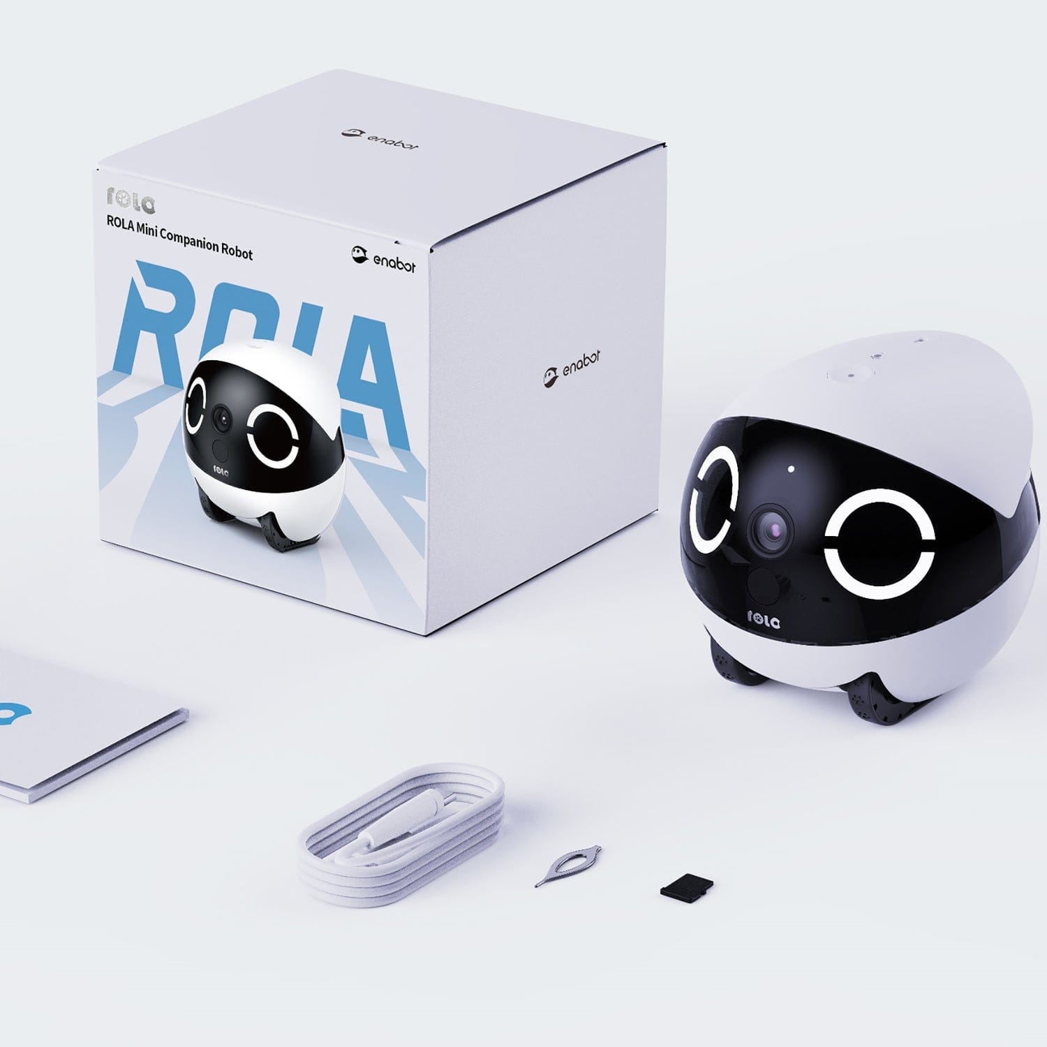 Enabot ROLA Mini Companion Robot with 2K QHD Camera and Built-in Call Button with 2-Way Voice