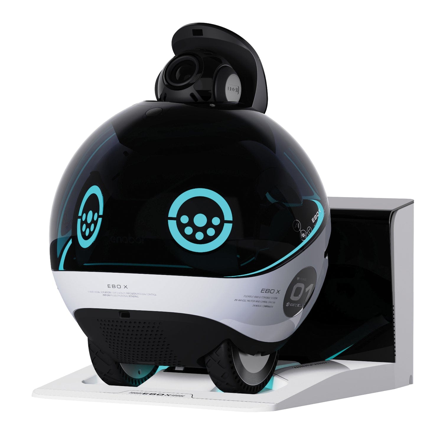 Enabot EBO X Indoor Wi-Fi Moving 4K Smart Home Companion Robot Camera with 2-Way Voice, Smart Mapping, Alexa Built-in, and Fall Detection