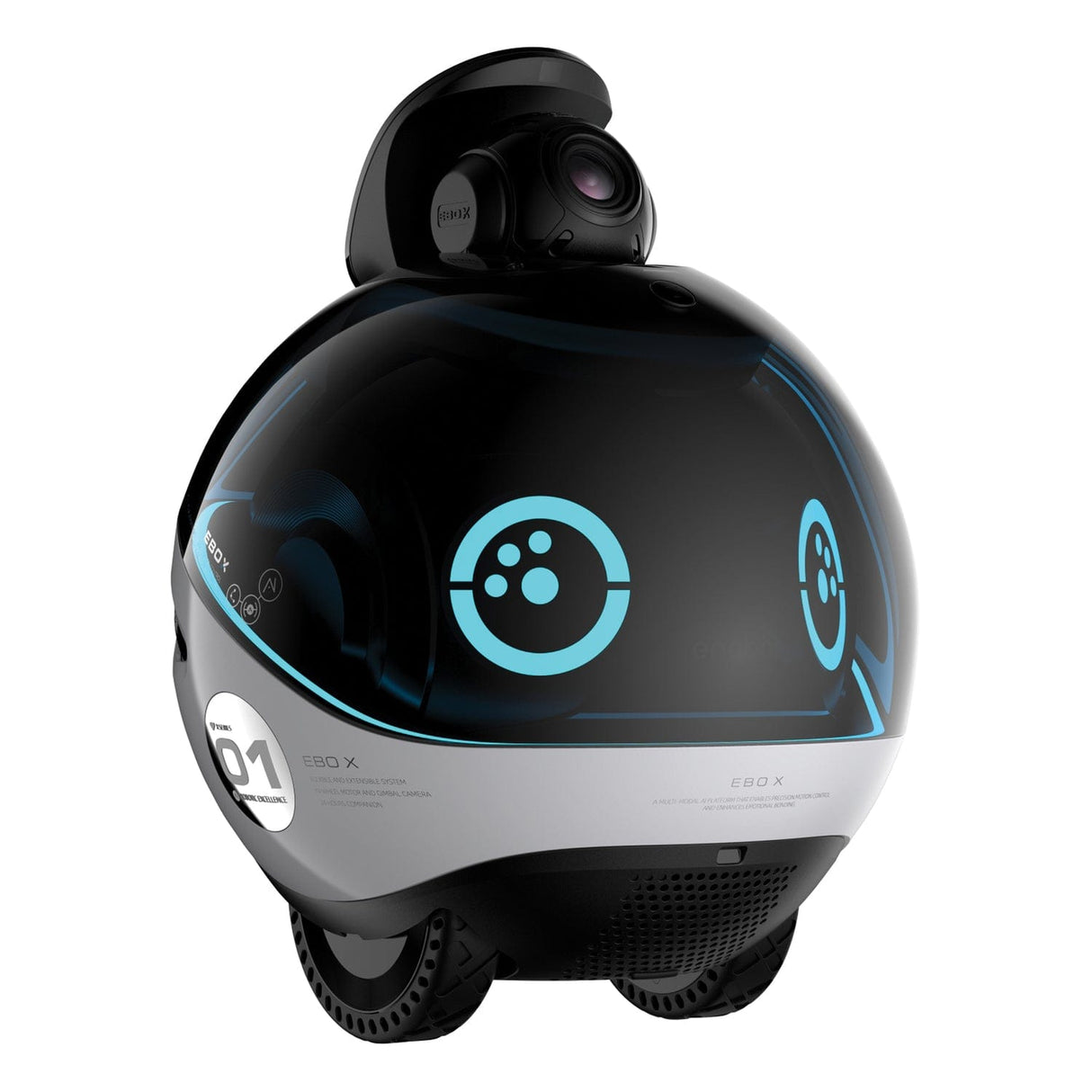 Enabot EBO X Indoor Wi-Fi Moving 4K Smart Home Companion Robot Camera with 2-Way Voice, Smart Mapping, Alexa Built-in, and Fall Detection