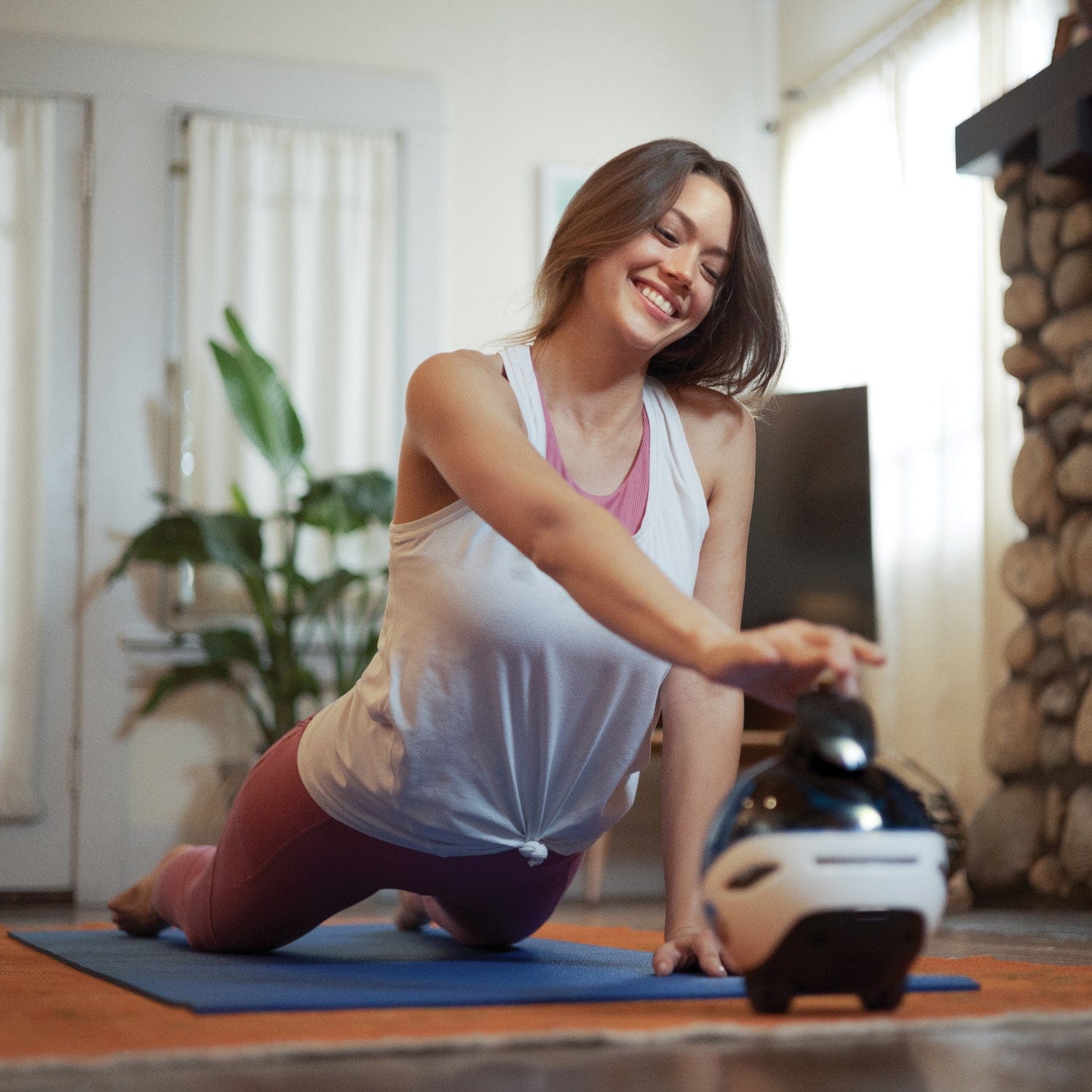 Enabot EBO X Indoor Wi-Fi Moving 4K Smart Home Companion Robot Camera with 2-Way Voice, Smart Mapping, Alexa Built-in, and Fall Detection