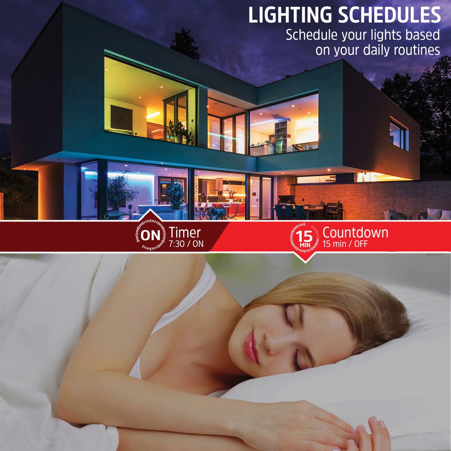Energizer Connect Smart Wi-Fi Dimmable Bright White and Multicolor LED Light Strip, 6.56 Feet