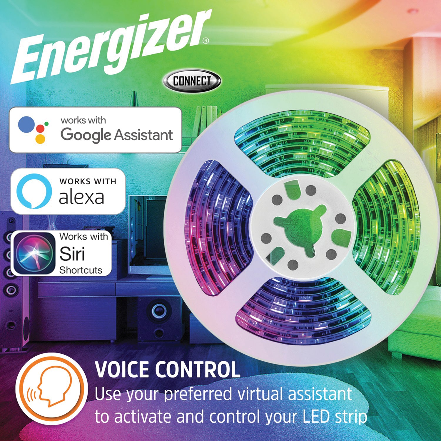 Energizer Connect Smart Multicolor LED Light Strip, 16.4 Ft.