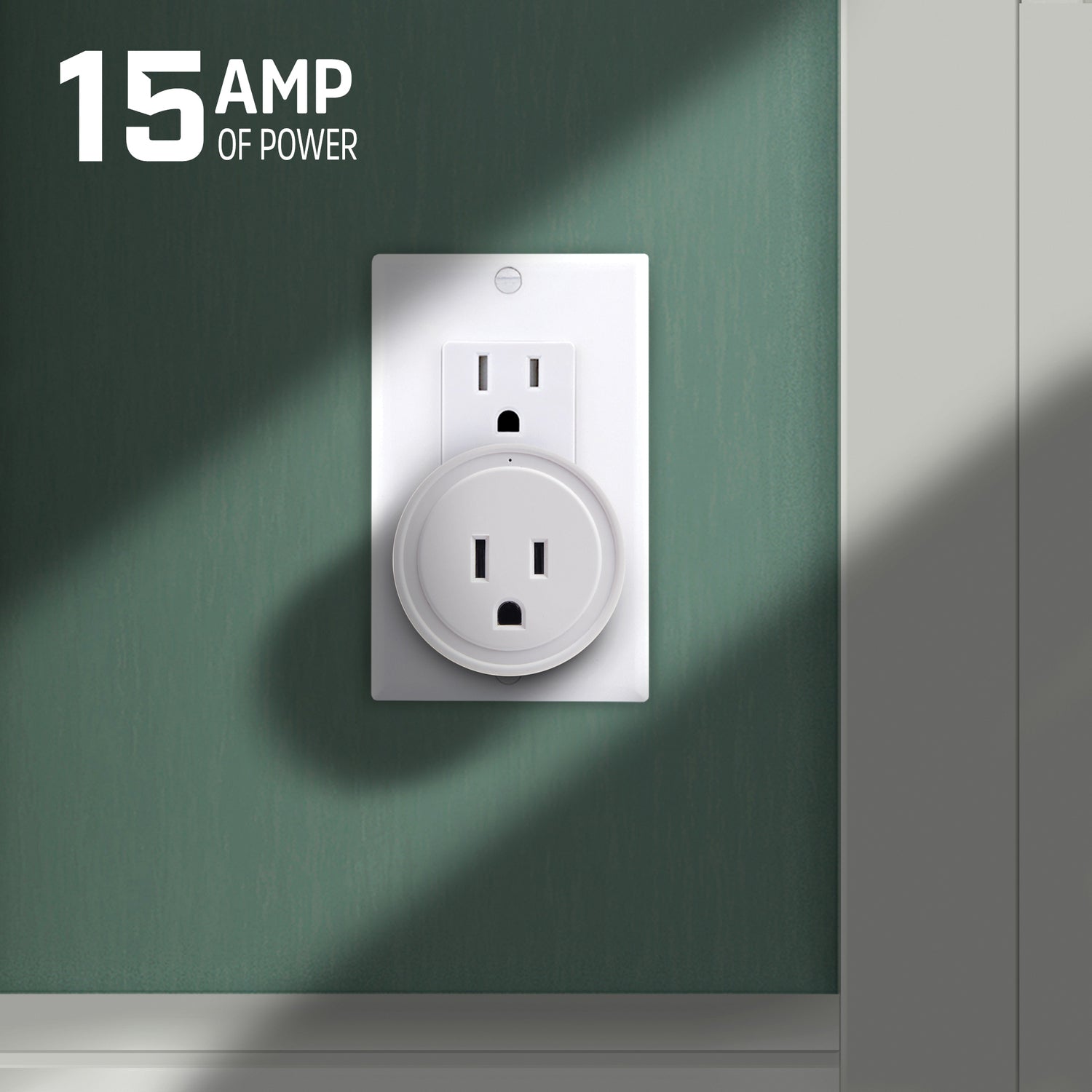 Energizer Connect 1-Outlet Smart Wi-Fi Grounded Wall Plug, EIX3-1003-WHT