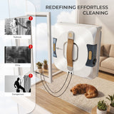 ePro Select EV3015 Corded Window Cleaning Robot, Full Wet Wiping, Z/N Cleaning Patterns, 3.3 kPA Suction, Integrated Water Tank, Safety Rope, Remote