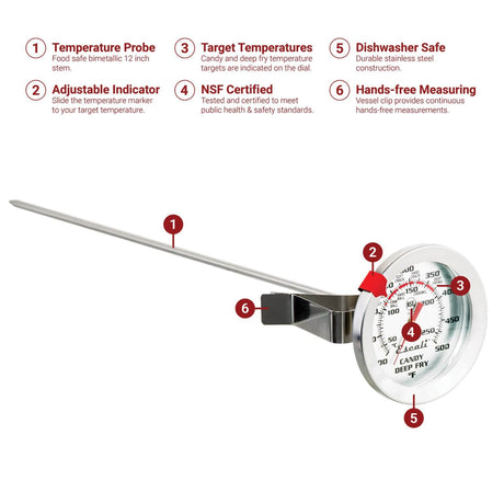 Escali Candy/Deep Fry Dial Thermometer with 12-In. Probe