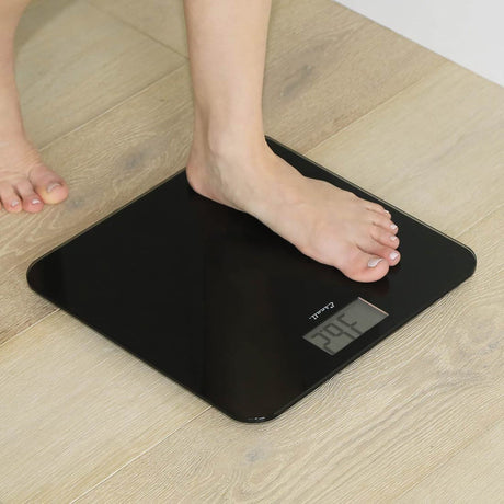 Escali Sleek Rounded 440-lb Capacity Tempered Glass Bathroom Scale