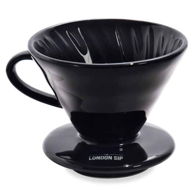 The London Sip Ceramic Coffee Dripper, Black, 1 to 4 Cup
