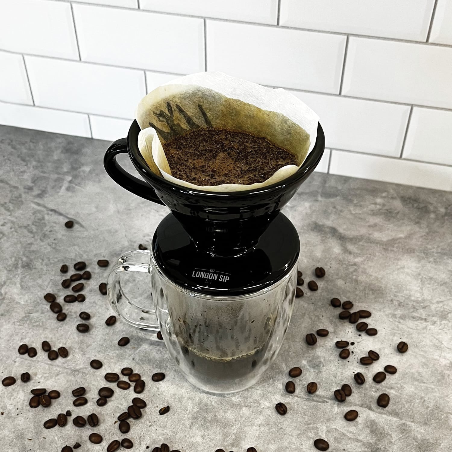 The London Sip Ceramic Coffee Dripper, Black, 1 to 4 Cup