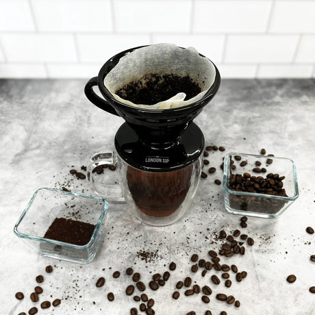The London Sip Ceramic Coffee Dripper, Black, 1 to 4 Cup