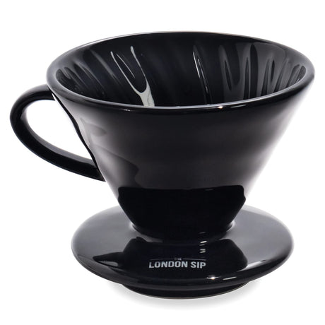 The London Sip Ceramic Coffee Dripper, Black, 1 to 4 Cup