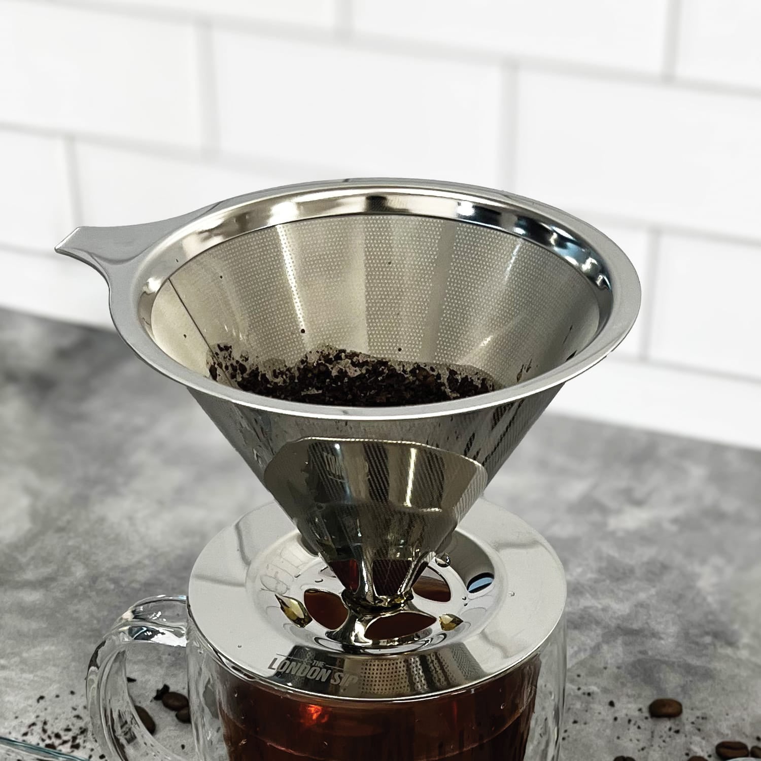 The London Sip Stainless Steel Coffee Dripper, 1 to 4 Cups