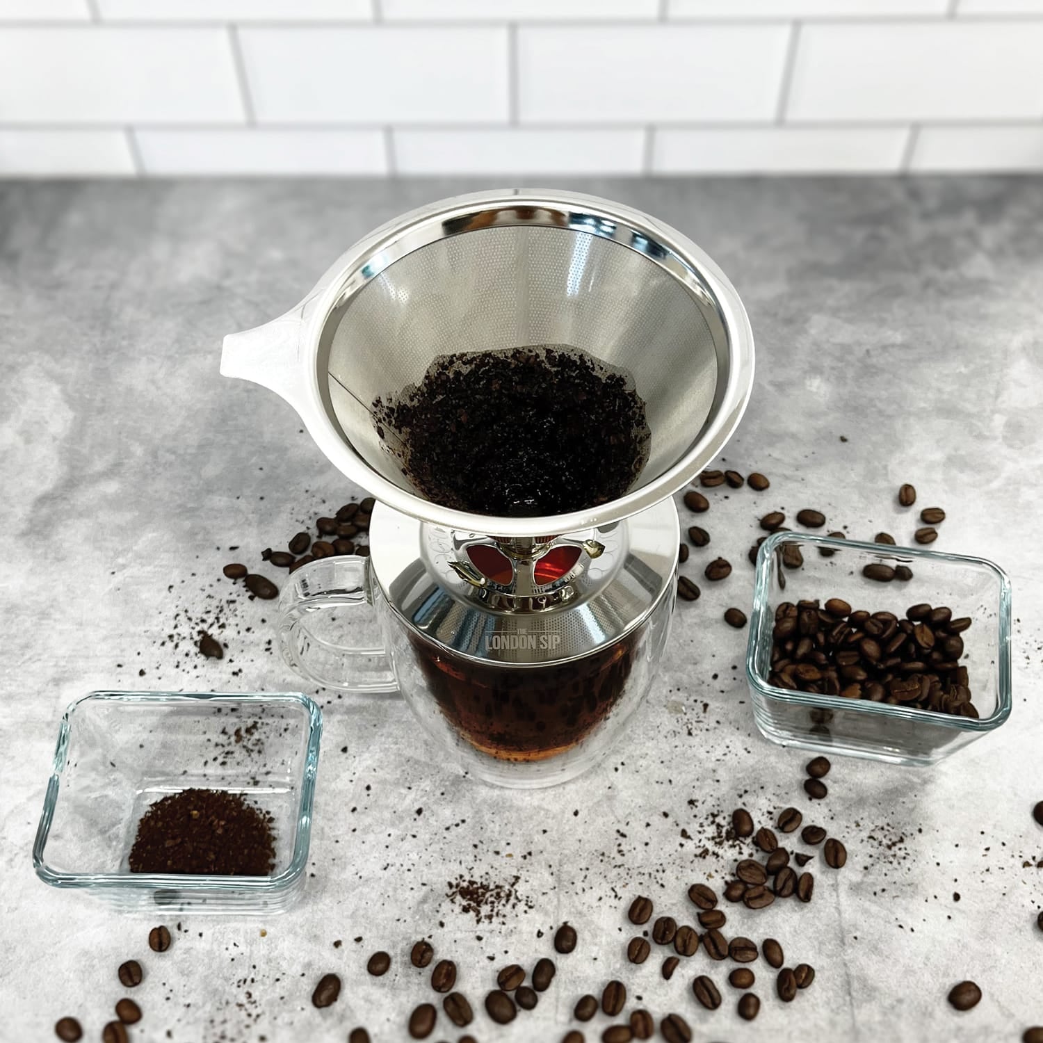 The London Sip Stainless Steel Coffee Dripper, 1 to 4 Cups