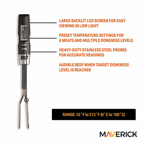 Maverick BarBFork Digital Grilling Fork Thermometer