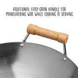 Joyce Chen Classic Series 14-In. Round Bottom Carbon Steel Wok with Birch Handles