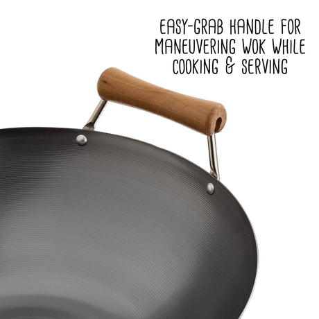 Joyce Chen Classic Series 14-In. Carbon Steel Wok with Birch Handles