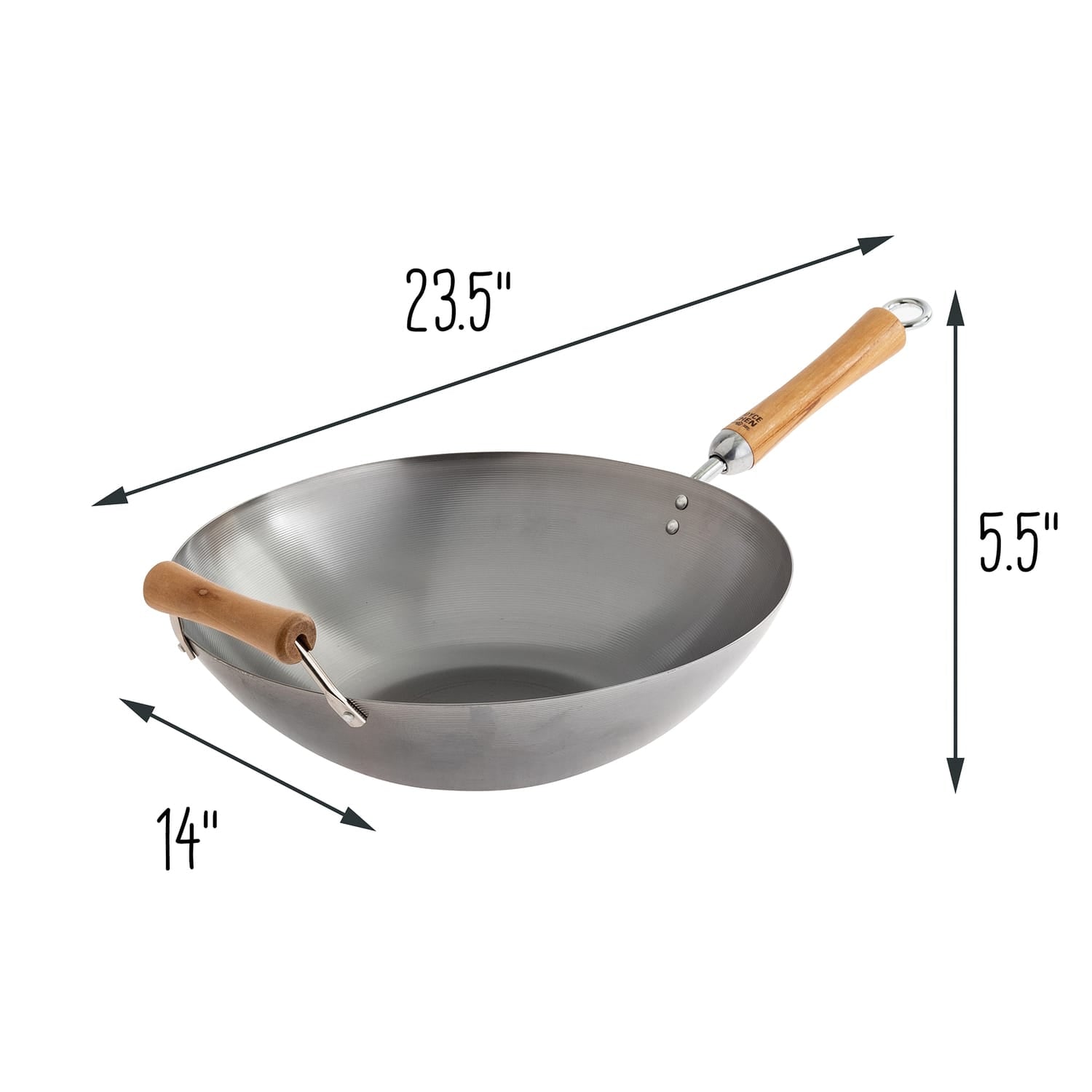 Joyce Chen Classic Series 14-In. Carbon Steel Wok with Birch Handles