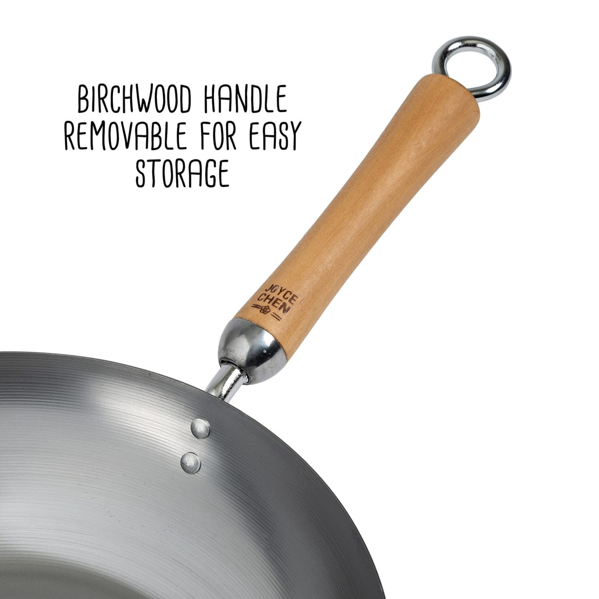 Joyce Chen 12-In. Classic Series Carbon Steel Stir Fry Pan with Birch Handle
