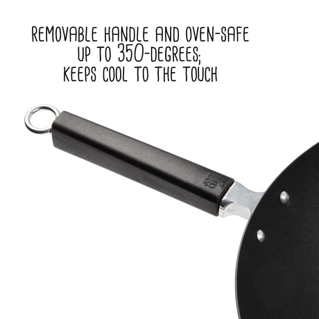 Joyce Chen Professional Series Carbon Steel Excalibur Nonstick Wok with Phenolic Handles, 14-In.