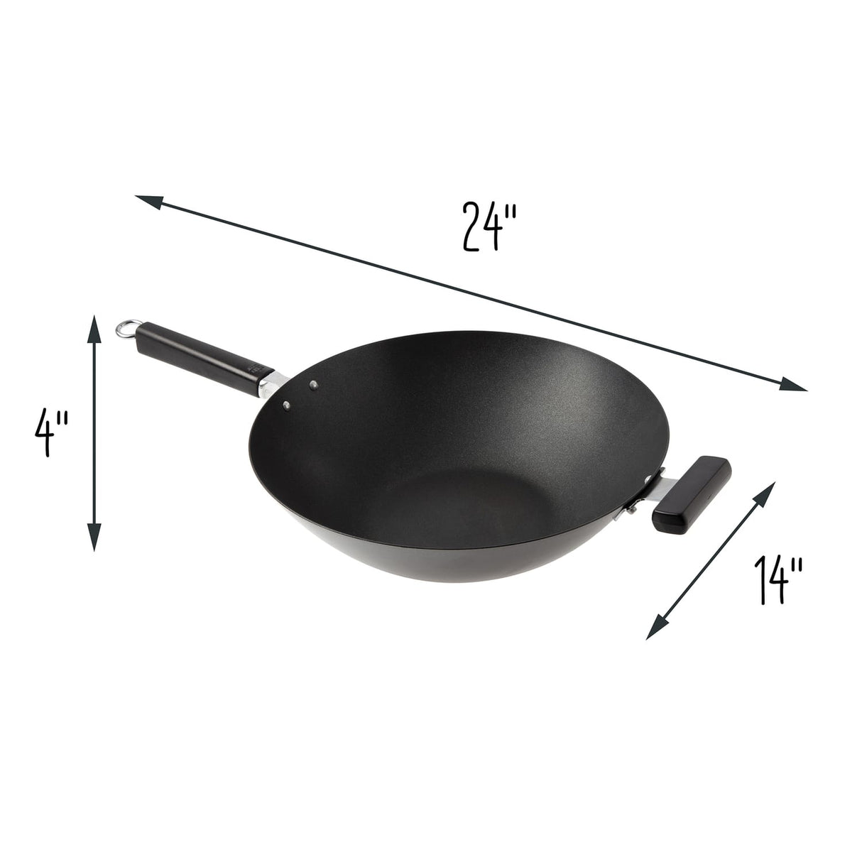 Joyce Chen Professional Series Carbon Steel Excalibur Nonstick Wok with Phenolic Handles, 14-In.