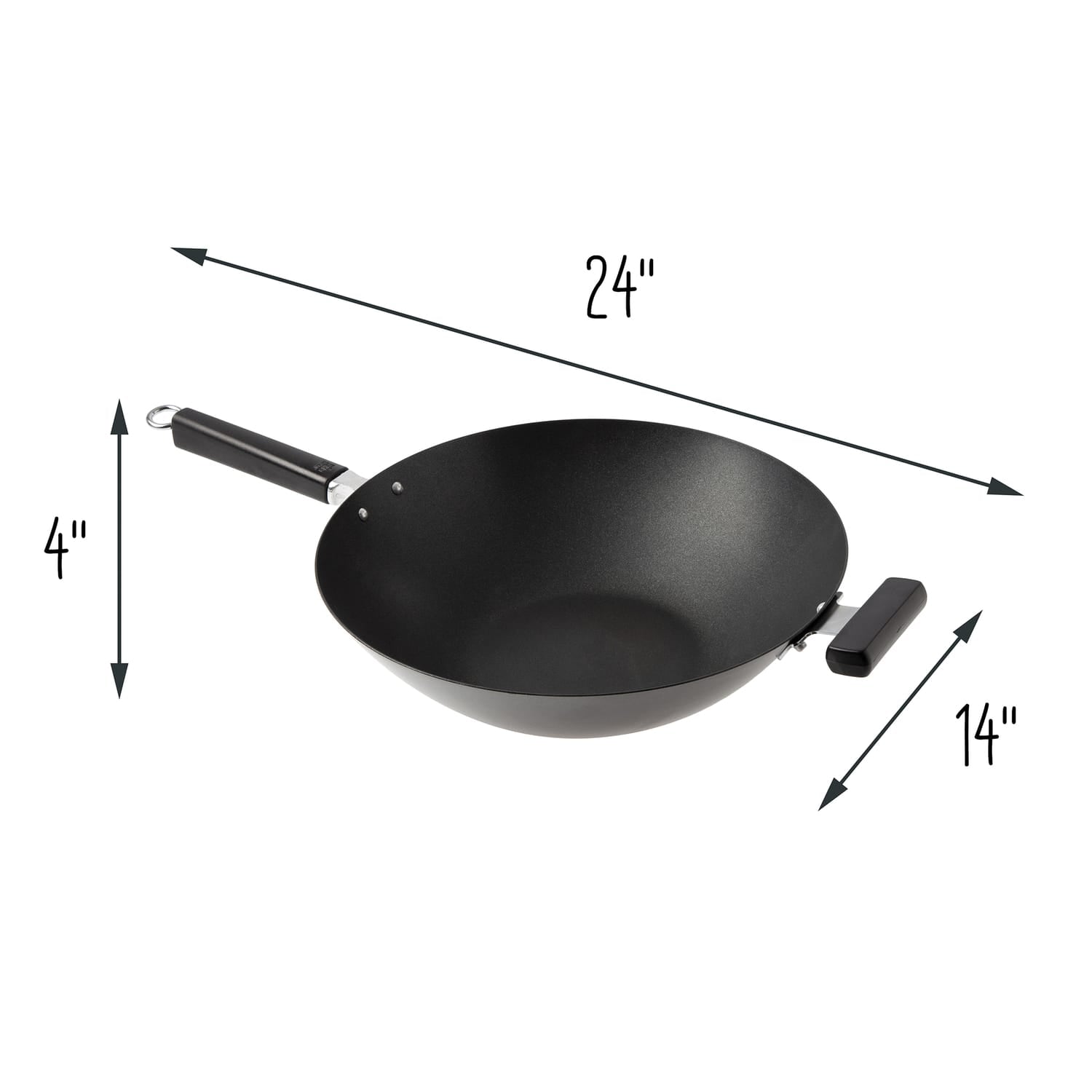 Joyce Chen Professional Series Carbon Steel Excalibur Nonstick Wok with Phenolic Handles, 14-In.