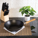Joyce Chen 11.5-In. Professional Series Cast Iron Stir Fry Pan with Maple Handle
