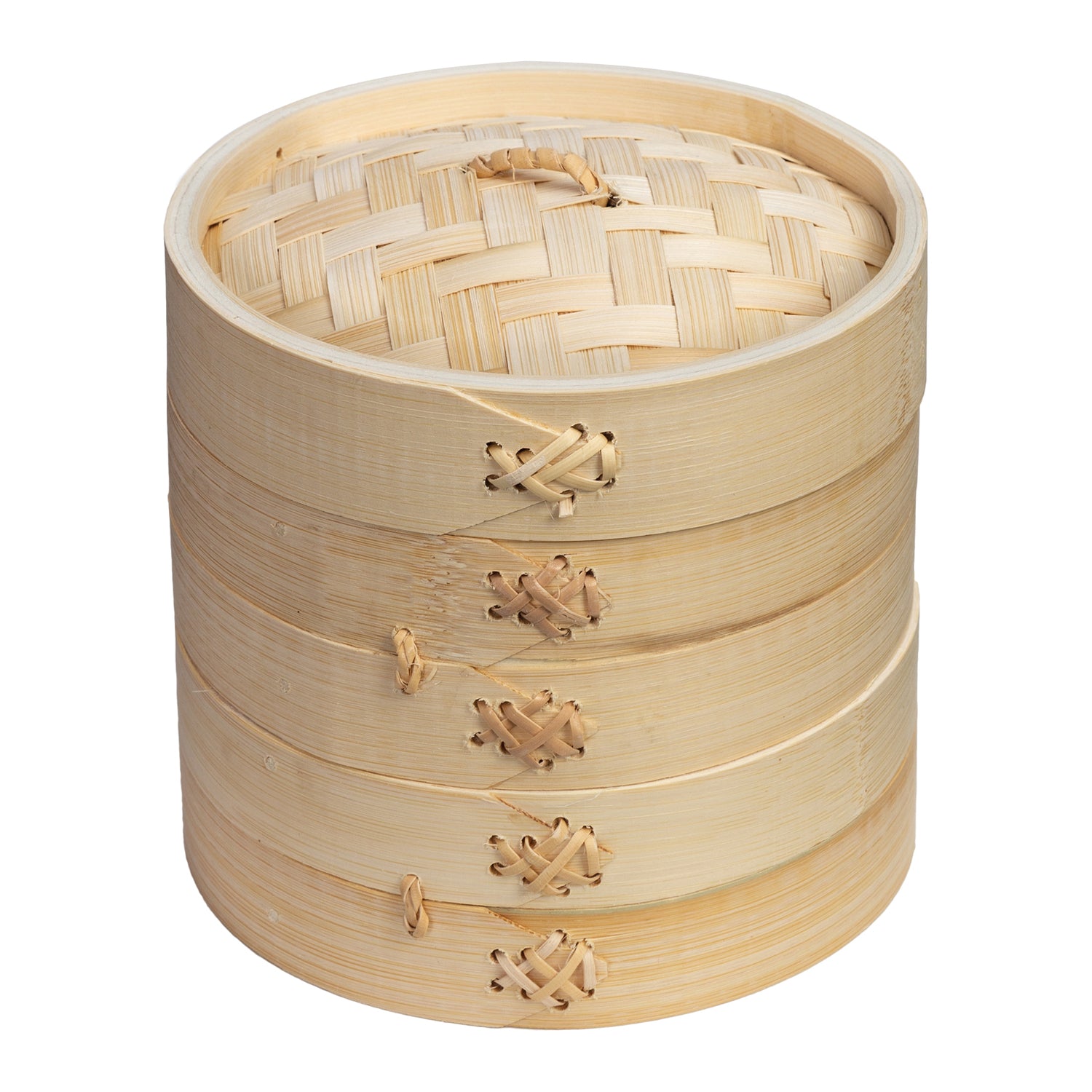 Joyce Chen 2-Tier Bamboo Steamer Baskets with Lid, 6 In.