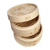Joyce Chen 2-Tier Bamboo Steamer Baskets with Lid, 6 In.