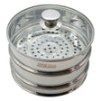 Joyce Chen 10-In. 2-Tier Stainless Steel Steamer with Vented Glass Lid and Wok Adapter Ring