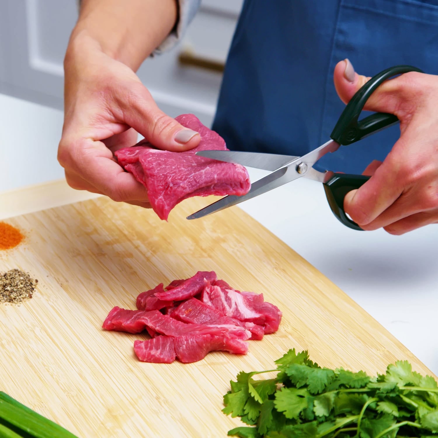 Joyce Chen 8-In. Deluxe Unlimited Kitchen Scissors with Ergonomic Dark Olive Handles, Ambidextrous
