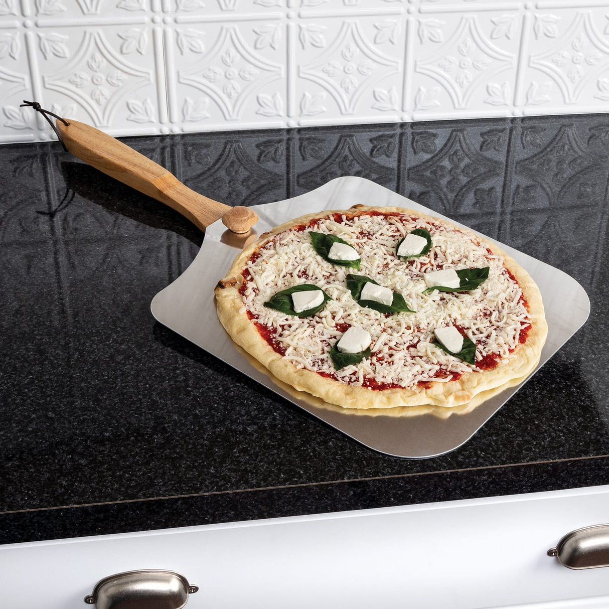 Old Stone Pizza Kitchen Aluminum Pizza Peel with Folding Wood Handle, 14 In. x 16 In.